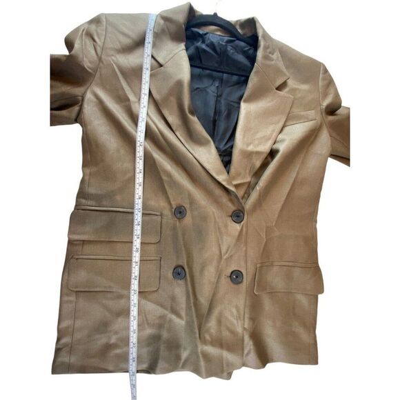 Zara Womens Blazer Double Breasted Jacket S Small Tan Brown 8674/565 NWOT - Picture 7 of 8